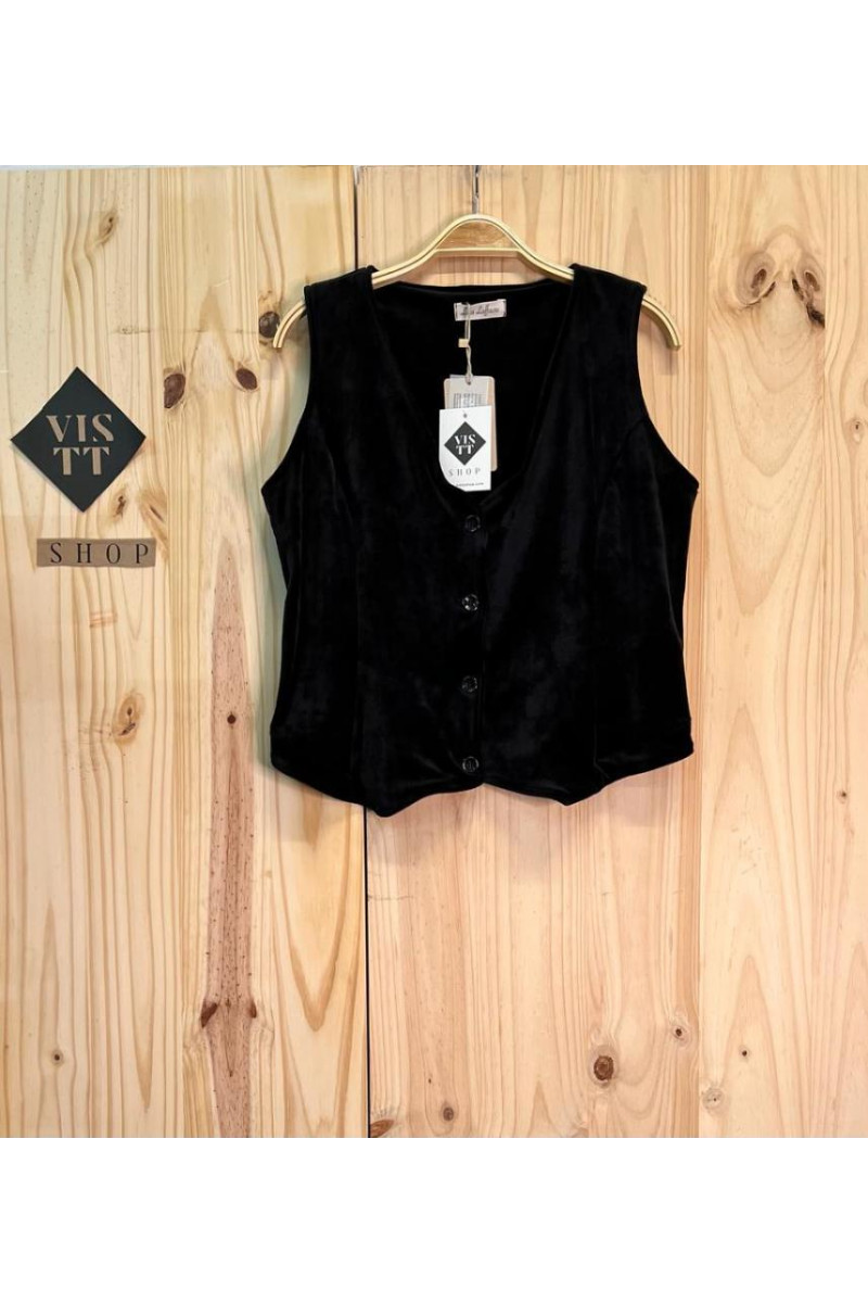 Chaleco negro terciopelo