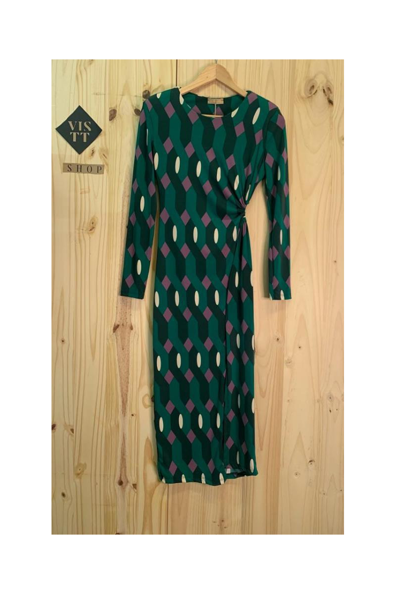 Vestido estampado verde
