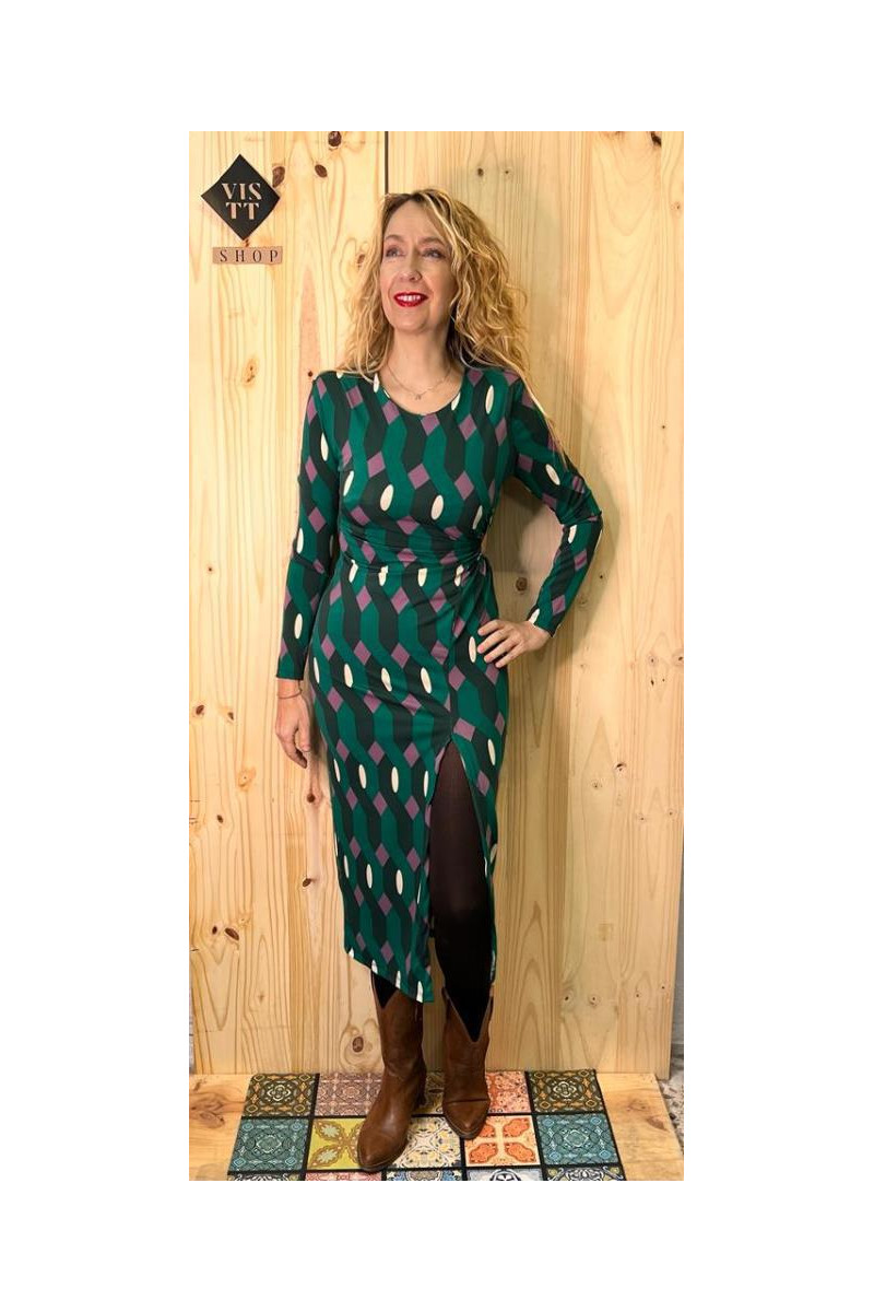 Vestido estampado verde