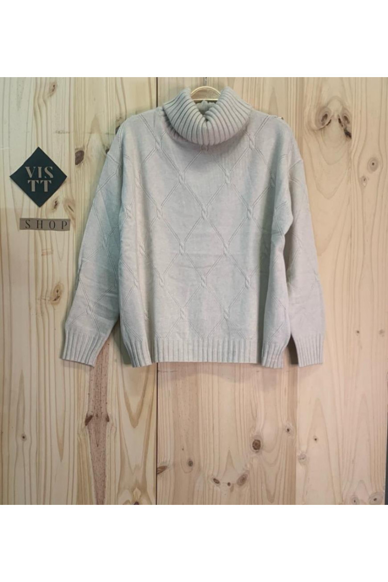 Jersey cuello alto beige