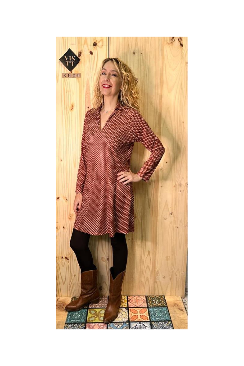 Vestido lycra teja