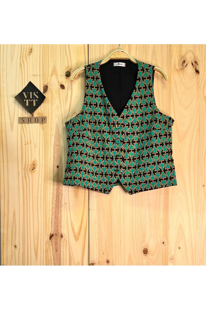 Chaleco estampado verde
